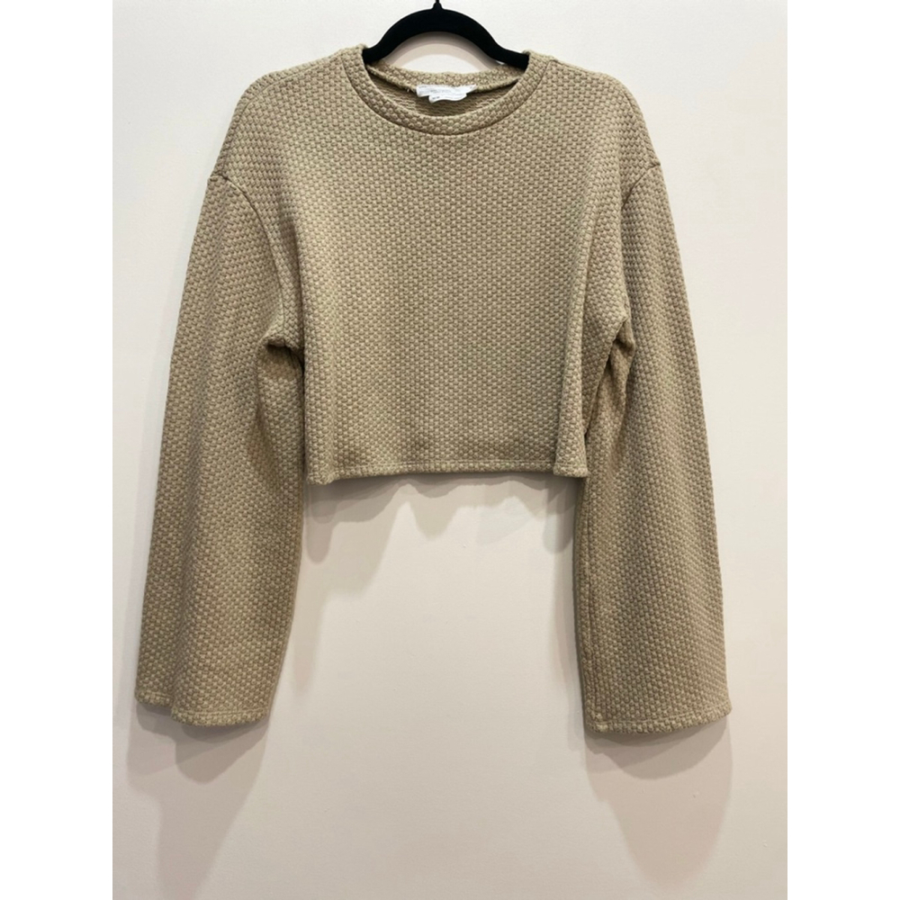 Urban Renewal Drippy Wide Sleeve Waffle Knit Cropped Top M Sustainable Upcycled